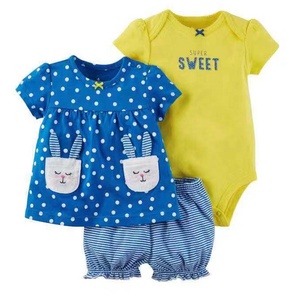 Kit 3 pièces à rayures d'été pour enfants, vêtement imprimé de dessins animés, <span class=keywords><strong>cadeau</strong></span> pour bébés, usine - Product Image 5