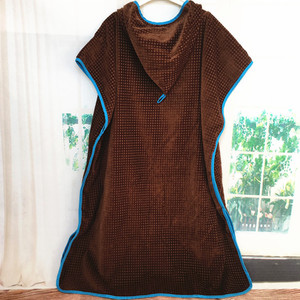 100% di cotone <span class=keywords><strong>turchese</strong></span> con cappuccio asciugamano Poncho compresso monouso telo mare per adulti con stile tropicale - Product Image 6
