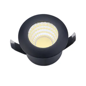 Kualitas Tinggi Tersembunyi Potongan 27 Mm COB 3 W 3 Watt DC12V LED Mini Lemari Kecil Spotlight 12 V Hitam /Putih