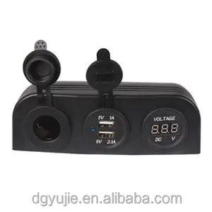 Cargador multifunción de 12 V y 24 V de CC, dispositivo con USB y medidor de voltaje digital y toma de corriente de 12 v para coche, barco y Marina