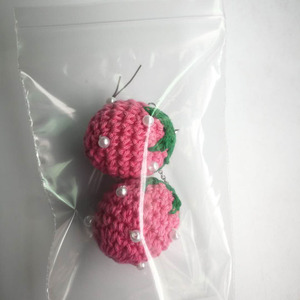 <span class=keywords><strong>Pendientes</strong></span> de fruta de <span class=keywords><strong>ganchillo</strong></span> hechos <span class=keywords><strong>a</strong></span> mano declaración de moda pendiente de onda de algodón de fresa <span class=keywords><strong>pendientes</strong></span> redondos turquesa en diseño de fruta 10g - Product Image 6