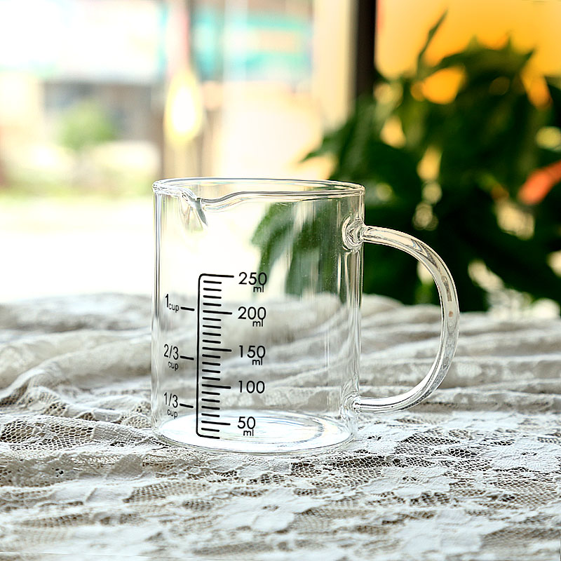 250ml/1cup glass measuring cup borosilicate glass measuring cup with handle