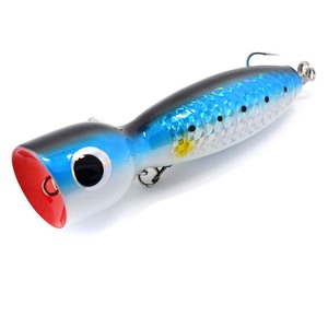 Leurres de pêche en eau salée en bois Topwater Popper leurre pêche à la traîne appâts de pêche en mer leurre de pêche pour grand prédateur - Product Image 1