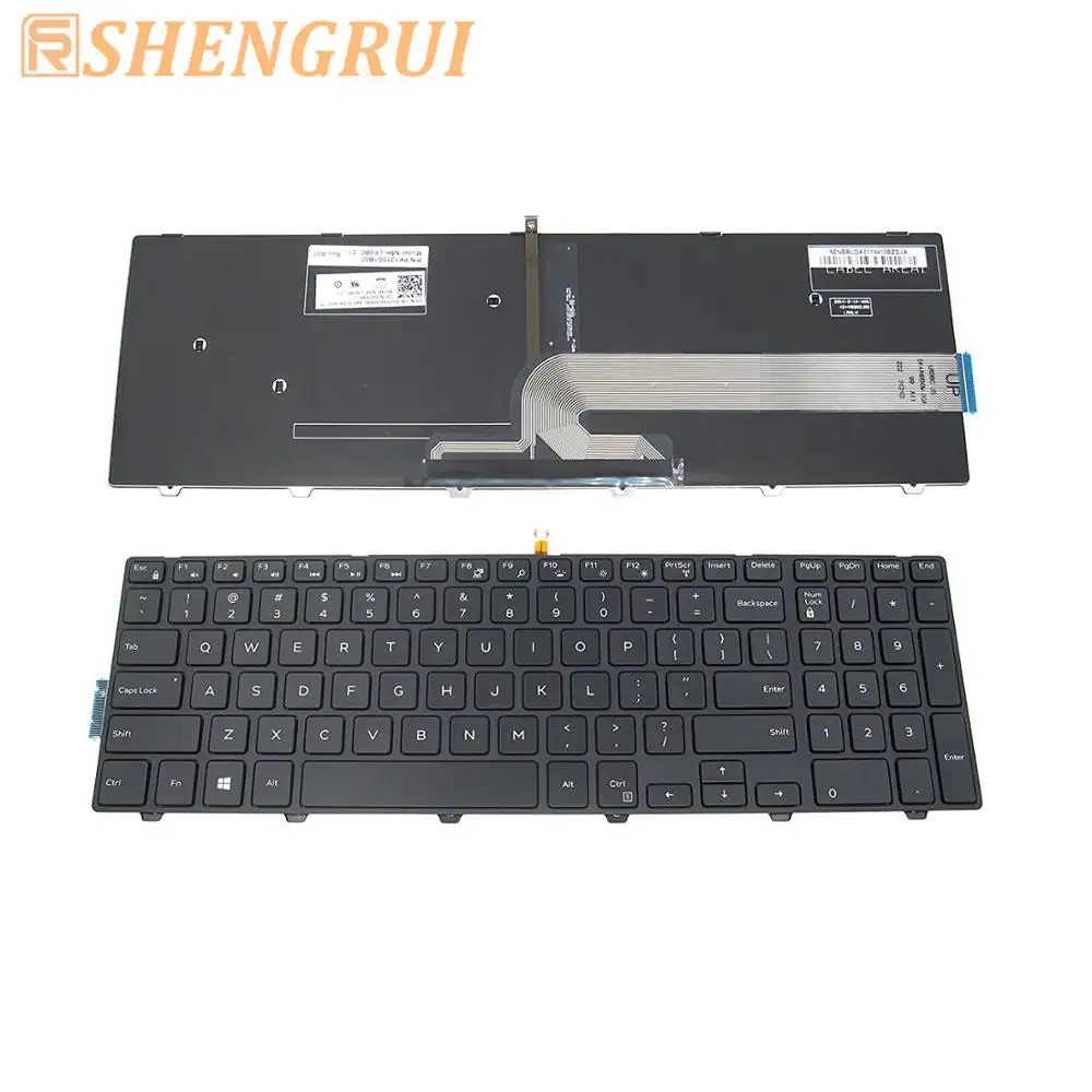 Pengganti Backlit Keyboard (dengan Frame) untuk Dell Inspiron 15 3000 5000 3541 3542 Series dengan Kami/BG Tata Letak
