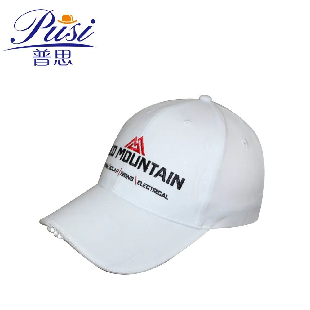 Private Logo Custom Made Embroidered Hats Fashion LED Lighting Baseball Cap