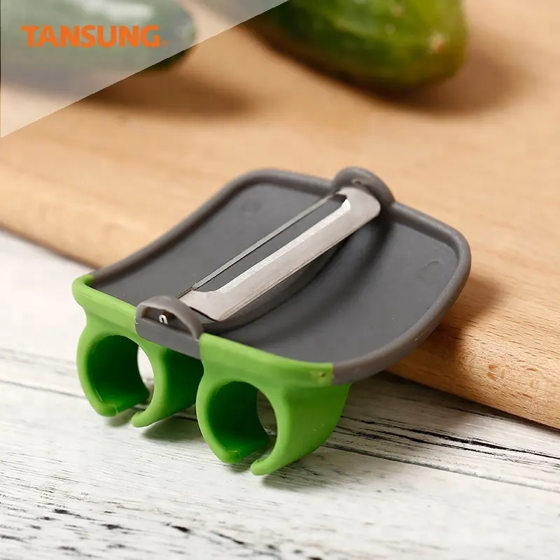 2 Fingers-Designed Non-slip Soft Grip Vegetable and Fruit Skin Tool Stainless Steel Peeler