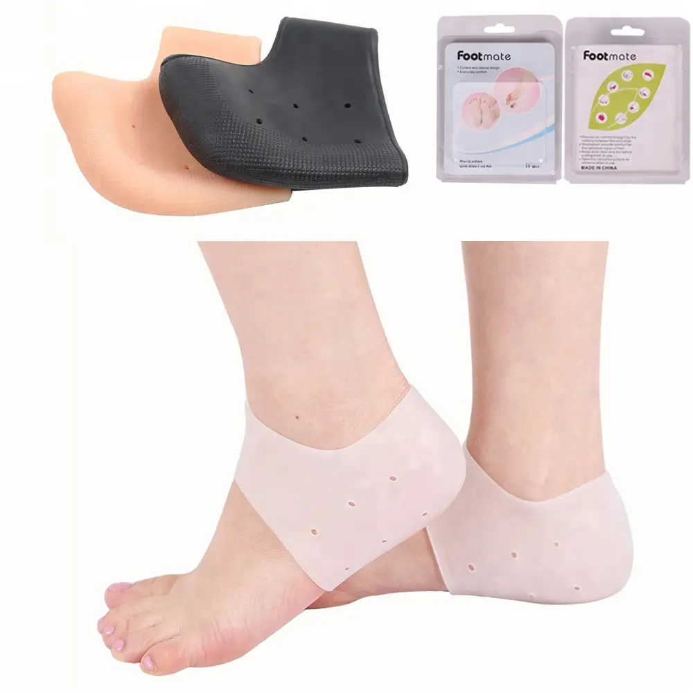 ซิลิโคนเจลส้นถุงเท้าสำหรับผิวแห้งแตก Moisturizing Foot Care Anti Slip Cushion Pad