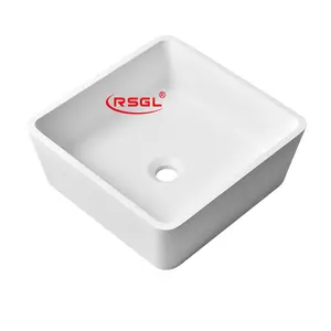 square Bath Toilet <strong>Sink</strong> Solid Surface <strong>Small</strong> <strong>Sink</strong> - Product Image 1