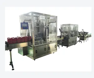 Fully automatic lube oil engine oil bottle filling capping induction sealing labeling machine