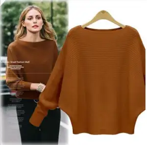 ढीला डिजाइन batwing आस्तीन फैशन बुना हुआ कपड़ा महिला कार्डिगन नवीनतम आकस्मिक स्वेटर