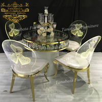 Chaise de salle à manger moderne et écologique avec pieds réglables en acier inoxydable, éclairage LED intégré et assise en acrylique transparent, idéale pour la maison et l'hôtellerie