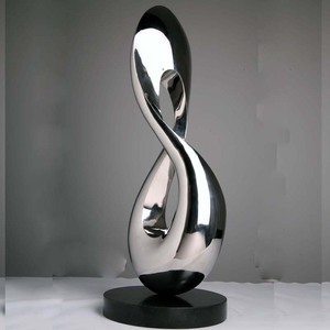 Scultura Astratta da Giardino in Metallo di Famosi Artisti, Scultura in Acciaio Inossidabile in Vendita - Product Image 2