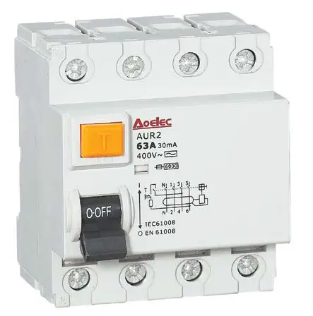 Aur2 com relatório cb 4p 63a interruptor elétrico mcb rccb