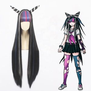 Venta al por mayor 100cm de largo Color mezclado Danganronpa peluca <span class=keywords><strong>Mioda</strong></span> Ibuki Anime pelo sintético Cosplay pelucas cm - Product Image 1