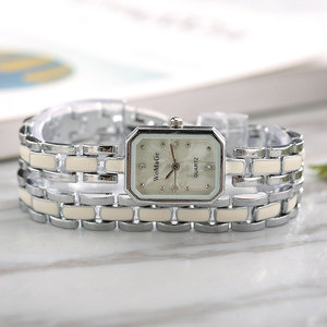 Womage Donne di Marca Braccialetto Orologi Due Strati Della Lega Cinghia Della Signora Elegante Piazza Shell Quadrante Quarzo di Lusso Del Diamante di Modo Della Vigilanza Calda - Product Image 3