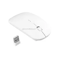 Mouse Nirkabel Ultra Tipis, Mouse Nirkabel Mini 2.4G, Saklar 4D DPI, Ultra Tipis