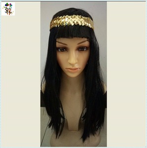 <span class=keywords><strong>Donne</strong></span> adulte partito fantasia Cleopatra <span class=keywords><strong>parrucche</strong></span> sintetiche <span class=keywords><strong>di</strong></span> <span class=keywords><strong>colore</strong></span> nero con fascia HPC-1150 - Product Image 2