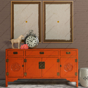 Mueble antiguo chino, aparador pintado a mano - Product Image 1