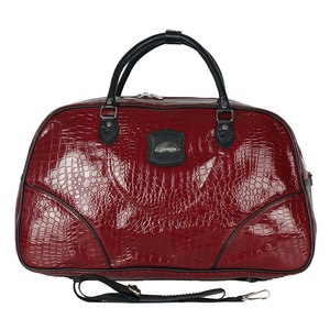 Sac en cuir PU rouge sac de voyage en cuir pour femme sac polochon pour femme - Product Image 1