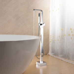 Classico Quadrato In Ottone Cromato Spazzolato Nero Vasca Da Bagno Freestanding Vasca Da Bagno Rubinetto <span class=keywords><strong>e</strong></span> <span class=keywords><strong>Miscelatore</strong></span> <span class=keywords><strong>Doccia</strong></span> - Product Image 2