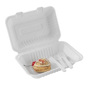 カスタマイズされた1000ml 2コンパートメント使い捨て生分解性ランチボックスバガスはホットドッグ用食品容器を取り出します - Product Image 6