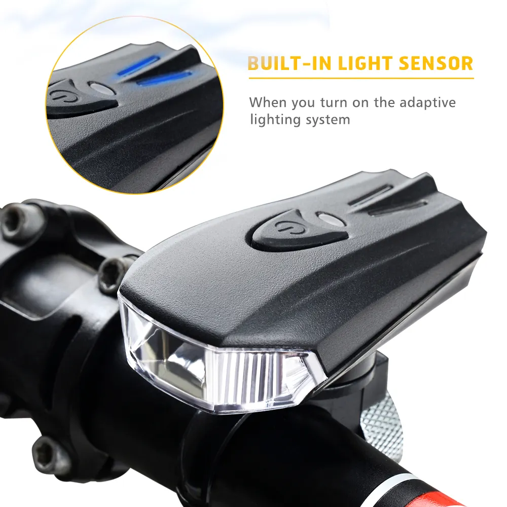 USB Rechargeable Bike Light 1200mAh StVZO Mount Bicycle Headlight LED Waterproof Front Torch Night Mountain Cycling Flashlight