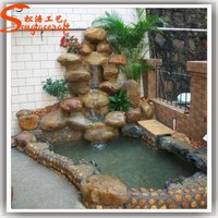 Hecho en China fábrica de fibra de vidrio de roca artificial decorativa de interior cascada fuente falsa hill jardín decoración venta al por mayor