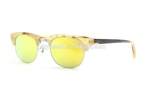 lentes de color amarillo de cuerno de búfalo gafas de sol de revo - Product Image 3