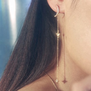 Boucles <span class=keywords><strong>d</strong></span>'oreilles en <span class=keywords><strong>argent</strong></span> sterling Gemnel avec pendentif <span class=keywords><strong>croissant</strong></span> <span class=keywords><strong>de</strong></span> <span class=keywords><strong>lune</strong></span> et étoile - Product Image 2