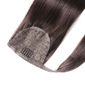 Alibaba más vendidos caballo con cordón del pelo humano peruano fábrica de China del envío libre elástico del ponytail - Product Image 1