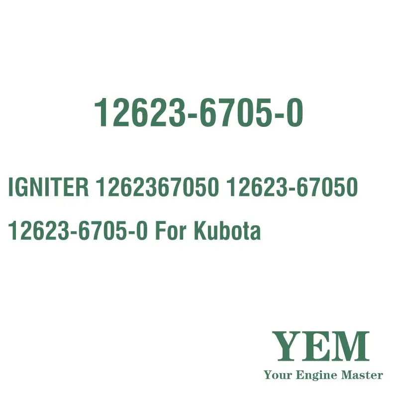 Di ACCENSIONE 1262367050 12623-67050 12623-6705-0 Per Kubota