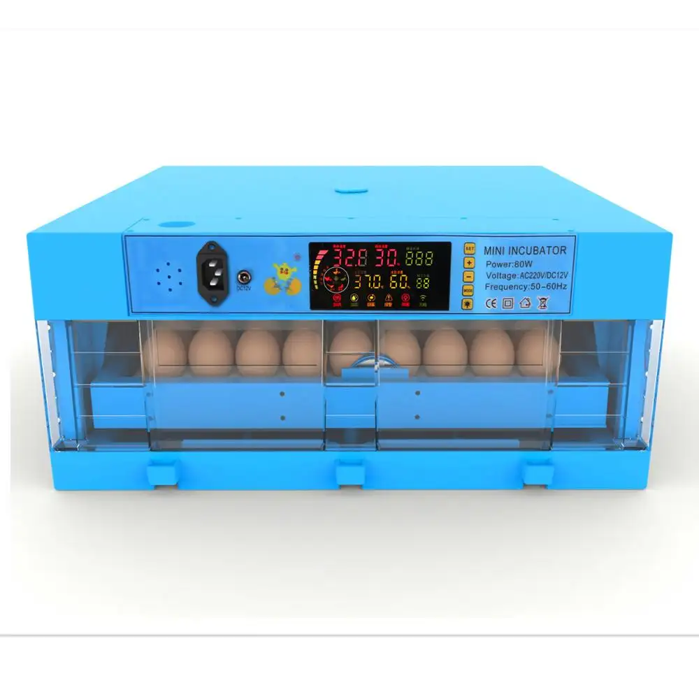 Full Automatic 60 Egg Incubator Egg Hatching Machine with rolling 360degree egg tray