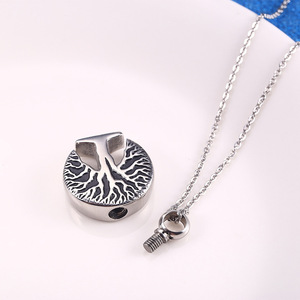 Collier pendentif urne commémorative en forme d'<span class=keywords><strong>arbre</strong></span> de vie pour cendres, bijou de crémation - Product Image 4
