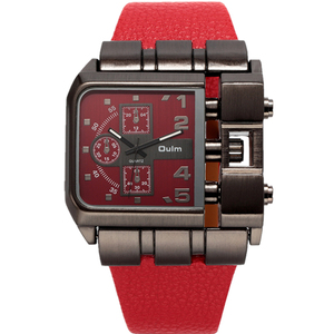Orologio da Polso Quadrato da <span class=keywords><strong>Uomo</strong></span> OULM, Design Originale, Quadrante Grande e Ampio, Cinturino in Pelle Casual, Orologio al Quarzo, <span class=keywords><strong>Orologi</strong></span> Sportivi Maschili - Product Image 3