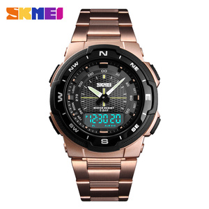 SKMEI 1370 Orologio da Uomo di Lusso con Doppio Fuso Orario 12/24 Ore, Impermeabile 50M, Sportivo in Acciaio Inossidabile, Digitale al Quarzo, Novità - Product Image 6