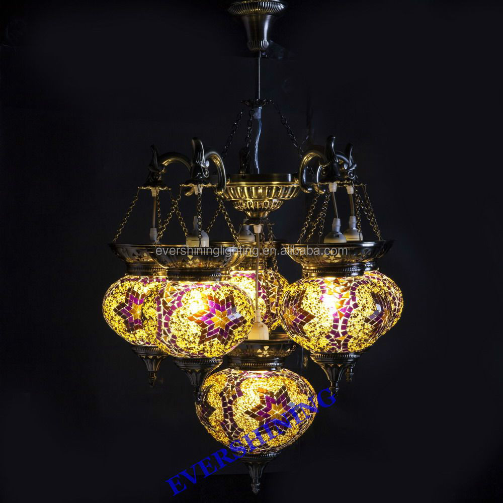 YMA421 2016 Evershining Новая энергосберегающая мозаичная подвесная стеклянная люстра с 6 стеклянными шариками ручной работы для дома