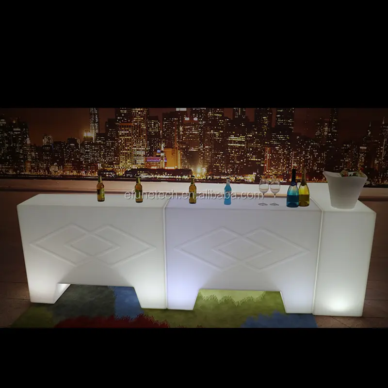 Barra led portátil con cambio de color rgb, mueble de salón, mesa de bar moderna iluminada con control remoto
