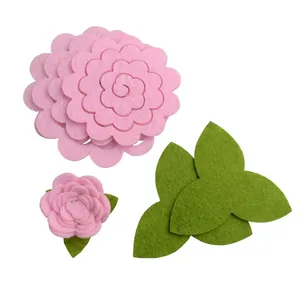 China supply low MOQ handmade wedding hair accessories DIY felt rose flowers