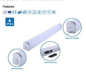New GS Aluminum Profile Modern Europe <strong>Chrome</strong> IP44 Waterproof <strong>Wall</strong> Mount Bracket Led Mirror <strong>Light</strong> - Product Image 4