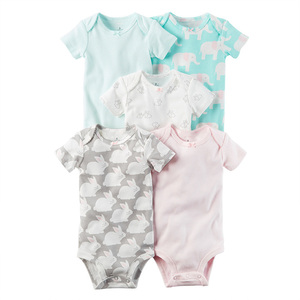 Ingrosso body <span class=keywords><strong>estivo</strong></span> 5 pz/pacco <span class=keywords><strong>pagliaccetto</strong></span> in cotone a manica corta adorabile tutine per neonati - Product Image 5