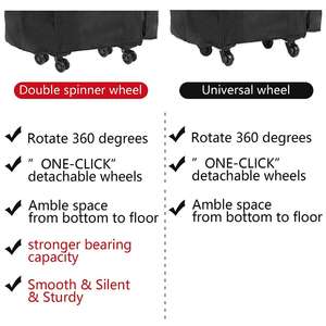 Rolling <strong>Makeup</strong> Bag Trolley 2 in 1 Travel Cosmetic Train <strong>Cases</strong> <strong>on</strong> <strong>Wheels</strong> Nylon Black Bags for Professional Make up Artist Storage - Product Image 4