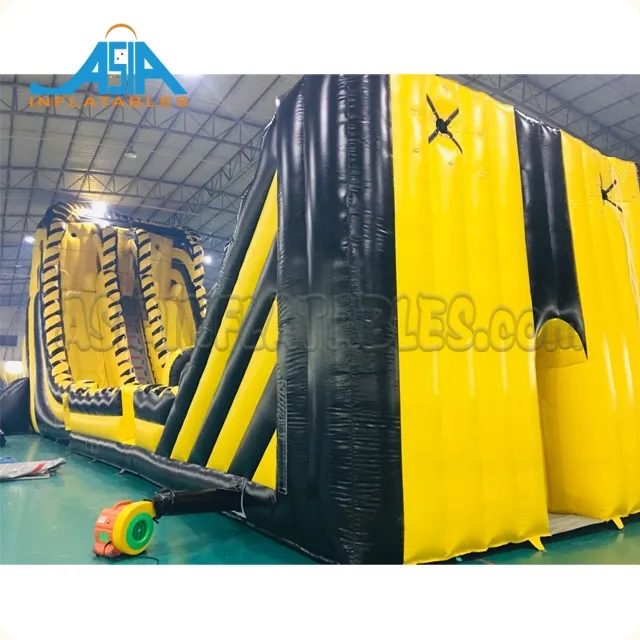 Línea de cremallera inflable con tobogán gigante Combo Zip Line Inflatables