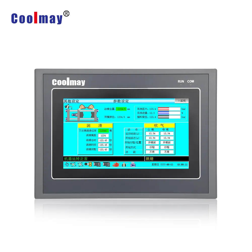 Coolmay Venta caliente salida de transistor controlador PLC con HMI pantalla táctil