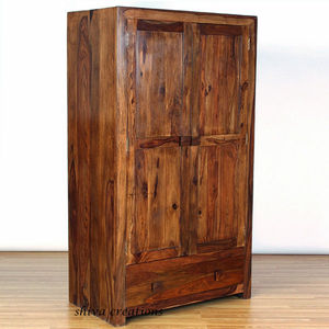 Armario de Dormitorio Moderno de Madera Maciza de Sheesham Shiva WA--016 para Uso Doméstico - Product Image 1