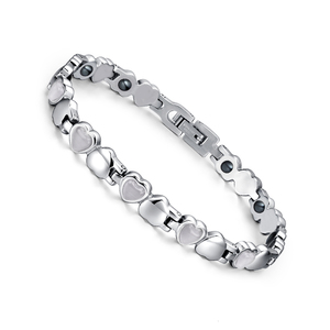 Pulsera Magnética de Acero Inoxidable para Mujer 2025, con Imán de Neodimio y <span class=keywords><strong>Piedra</strong></span> de Corazón - Product Image 3
