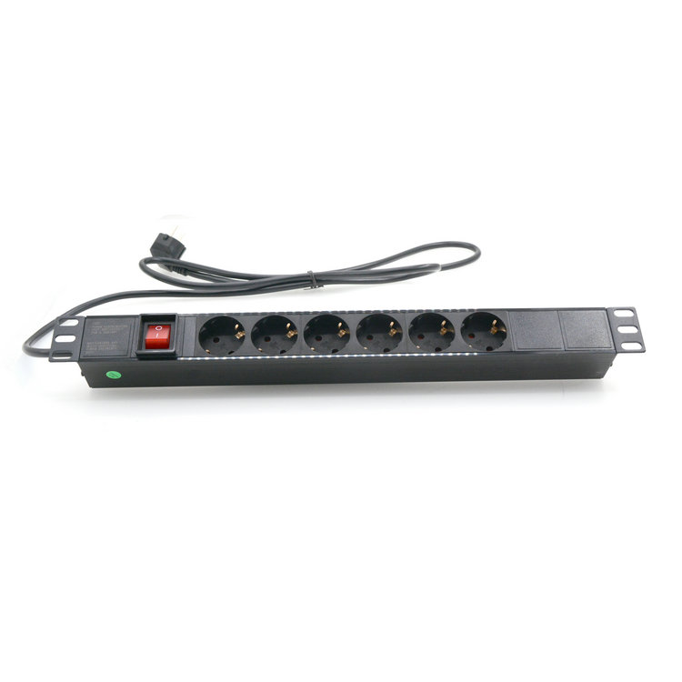 19 дюймов немецкий тип 6 вариантов утечки PDU распределительный блок питания для шкафа