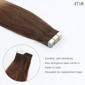 Deux Tons T4/18 <span class=keywords><strong>Brun</strong></span> Blonde ombre remy bande dans les extensions de cheveux - Product Image 6