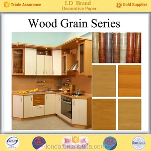 Woodgrain Paper Amino Poly PU Decorative Paper For Furniture Woodgrain