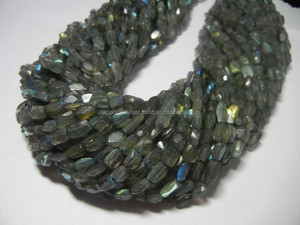 Cuentas facetadas largas de labradorita - Product Image 2