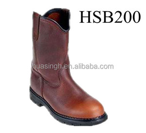 WCY-botas de seguridad para hombre y mujer, botas hasta la rodilla de cuero marrón de Caballo Loco, vaquero occidental con Vástago de acero - Product Image 2